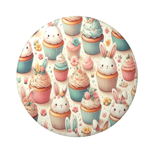 Laminierte Pinback-Knöpfe mit Oster-Hasenohren, 6 cm, 5 Stück, runde Abzeichen mit glänzender Oberfläche und sicherer Pinback von Vortithora