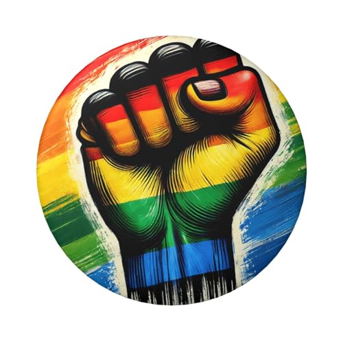 Lgbt-Gay-Pride-Rainbogen, laminiert, Pinback-Knöpfe, 6 cm, runde Abzeichen mit glänzender Oberfläche und sicherer Pinback-Rückseite, 5 Stück von Vortithora