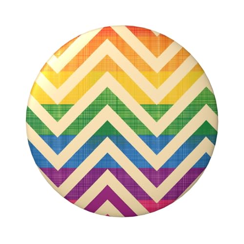 Lgbt Rainbow Bright Chevron Laminierte Pinback-Knöpfe, 6 cm, runde Abzeichen mit glänzender Oberfläche und sicherer Pinback-Verzierung von Vortithora