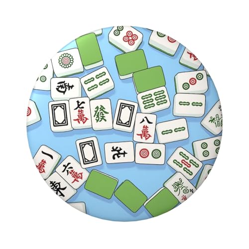 Mahjong 3D-grüne, laminierte Pinback-Knöpfe, 6 cm, runde Abzeichen mit glänzender Oberfläche und sicherer Pinback-Rückseite, 5 Stück von Vortithora