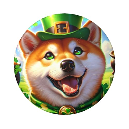 Shiba-Inu-St-Patrick Laminierte Pinback-Knöpfe, 6 cm, runde Abzeichen mit glänzender Oberfläche und sicherer Pinback-Rückseite, 5 Stück von Vortithora