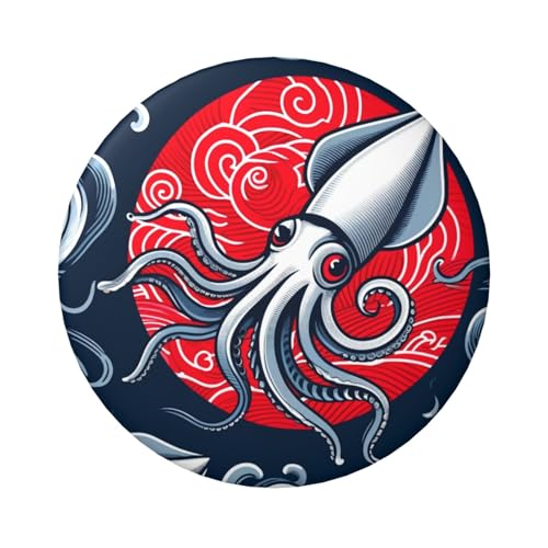 Squid-Blessing-Japan laminierte Pinback-Knöpfe, 6 cm, runde Abzeichen mit glänzender Oberfläche und sicherer Pinback-Rückseite, 5 Stück von Vortithora