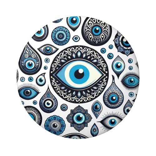Türkisch-blaue Böse Augen laminierte Pinback-Knöpfe, 6 cm, runde Abzeichen mit glänzender Oberfläche und sicherer Pinback-Rückseite, 5 Stück von Vortithora