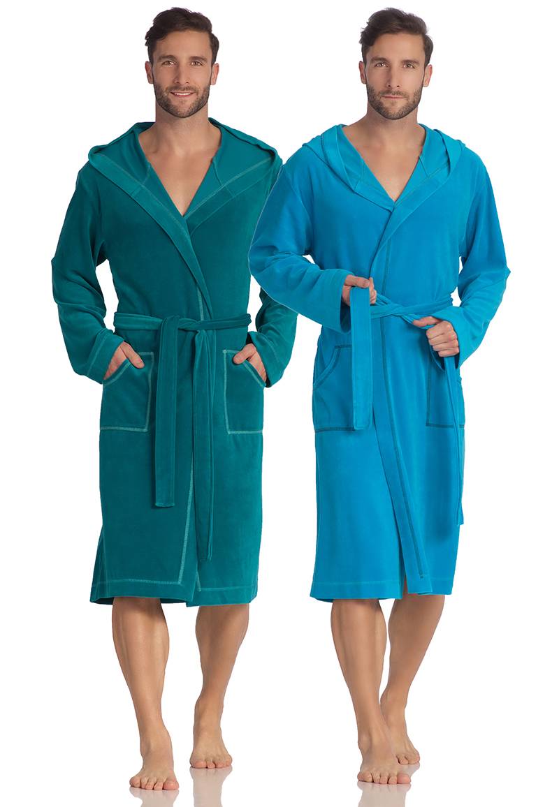 Capuchon badjas Vossen-petrol-l von Vossen