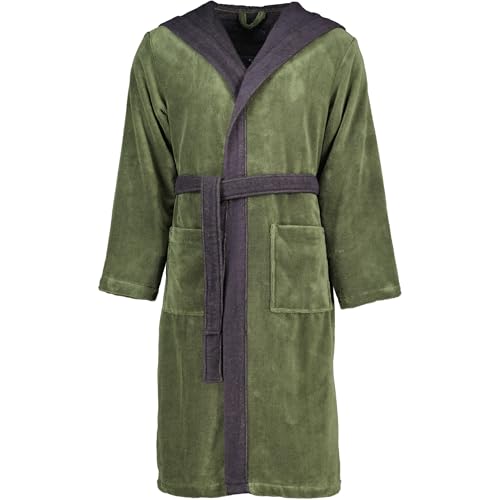 Vossen Bademäntel unisex Kapuze Poppy mud green/anthrazit - 0032 L von Vossen