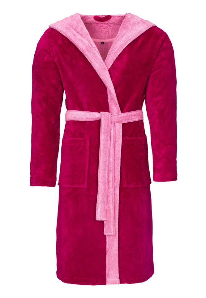 Vossen Bademantel Poppy, Synthetik, nicht relevant, Gürtel, Bademantel - Innenseite aus Wirkfrottier, Mit Kapuze von Vossen
