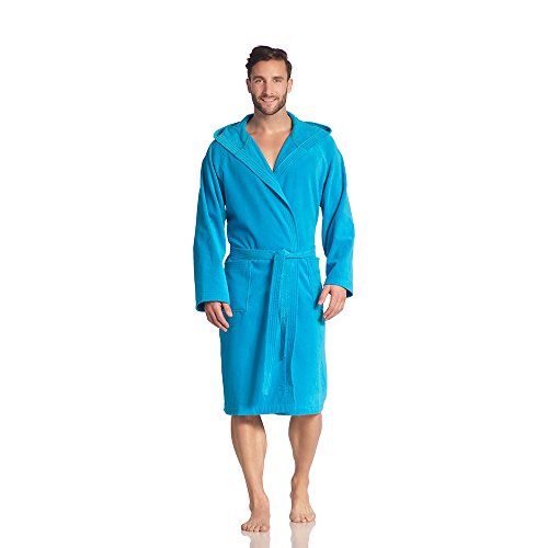 Vossen Damen Bademantel Texas, Einfarbig, Blau (turquoise 557), XL (50-56) von Vossen