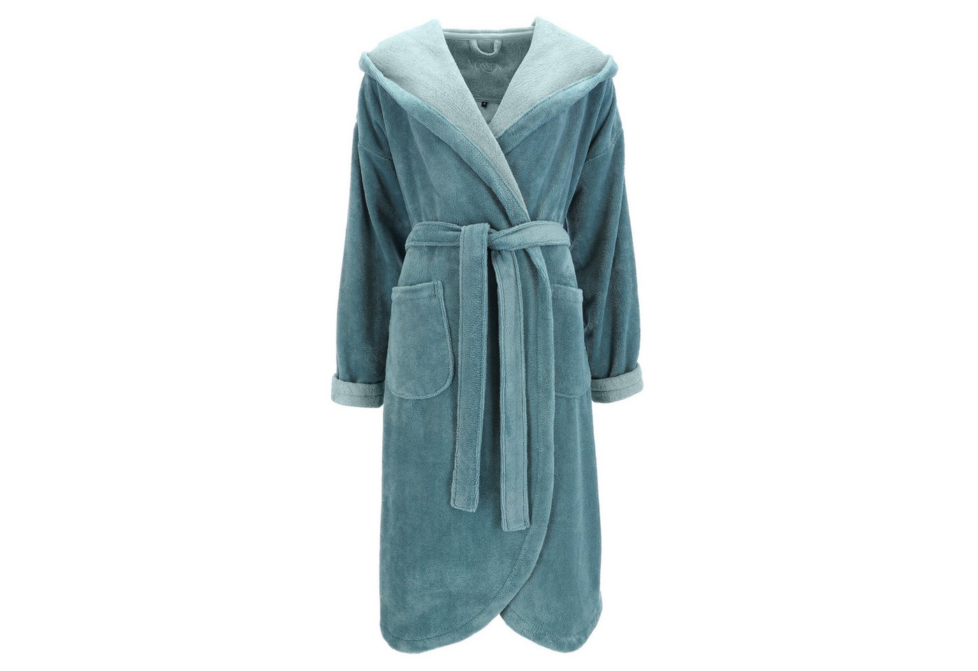 Vossen Damenbademantel Balance Carmen Kapuze Velours, Kapuze, 45% Polyester, 35% Bambus, 20% Baumwolle, modern überschnittene Schulterpartie von Vossen