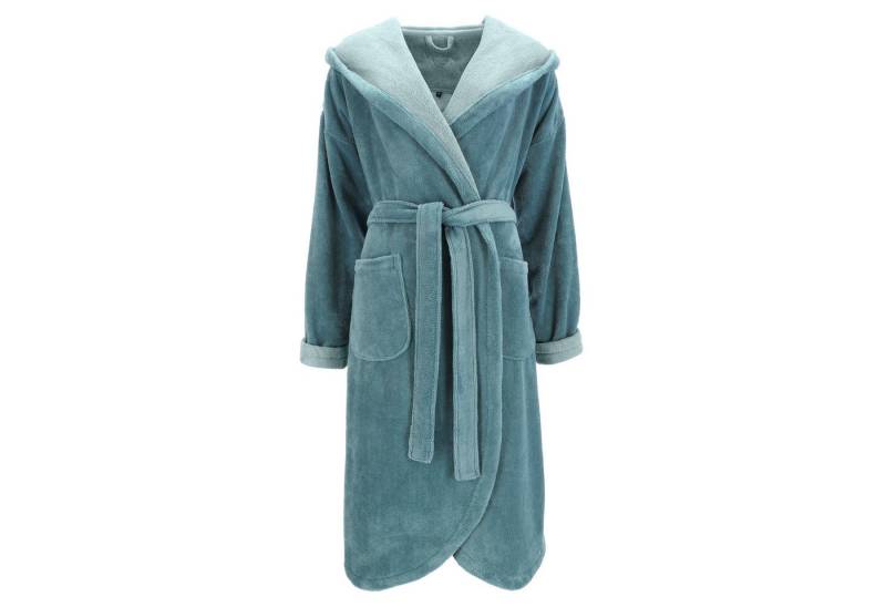 Vossen Damenbademantel Balance Carmen Kapuze Velours, Kapuze, 45% Polyester, 35% Bambus, 20% Baumwolle, modern überschnittene Schulterpartie von Vossen