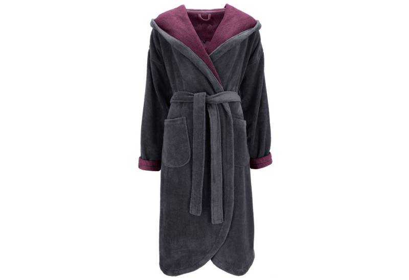 Vossen Damenbademantel Balance Carmen Kapuze Velours, Kapuze, 45% Polyester, 35% Bambus, 20% Baumwolle, modern überschnittene Schulterpartie von Vossen