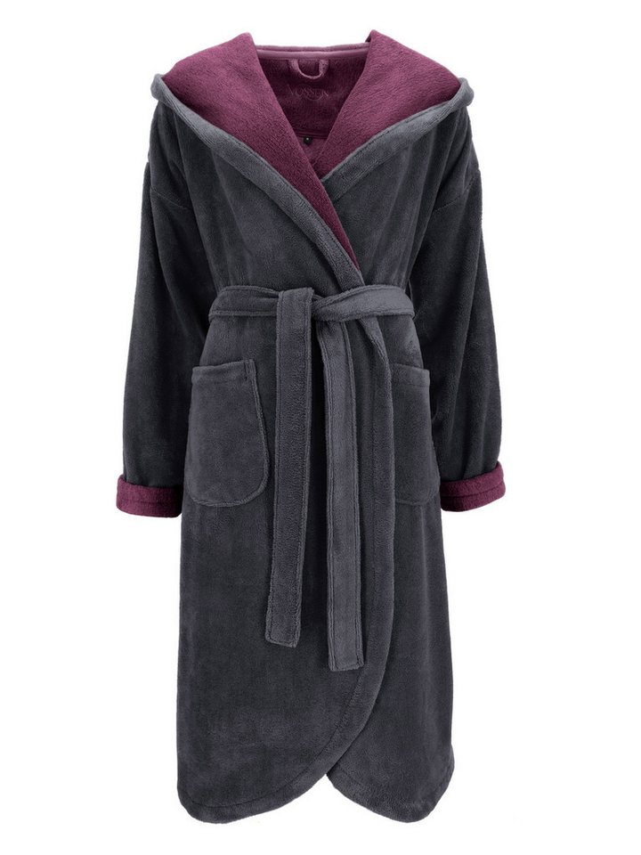 Vossen Damenbademantel Damen Bademantel mit Kapuze Carmen, Polyester von Vossen