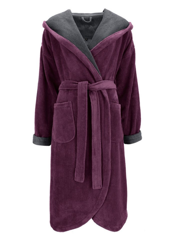 Vossen Damenbademantel Damen Bademantel mit Kapuze Carmen, Polyester von Vossen