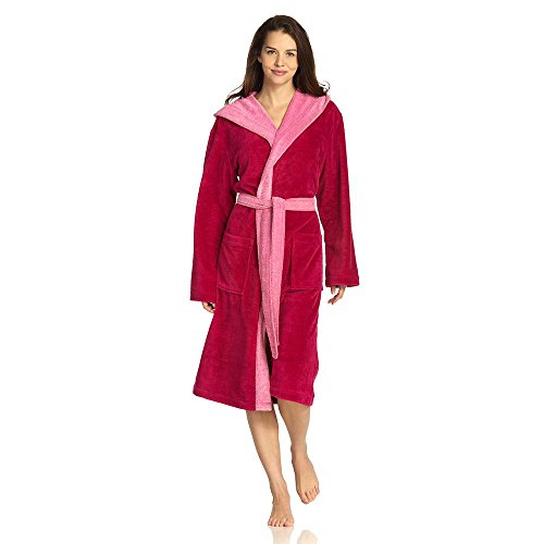 Vossen Unisex Bademantel Poppy, Einfarbig, Gr. 34 (XS), Rosa (cranberry) von Vossen