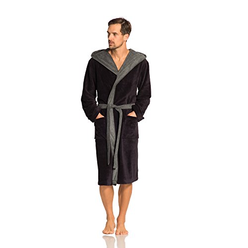 Vossen Damen & Herren Bademantel "Poppy" anthrazit S von Vossen