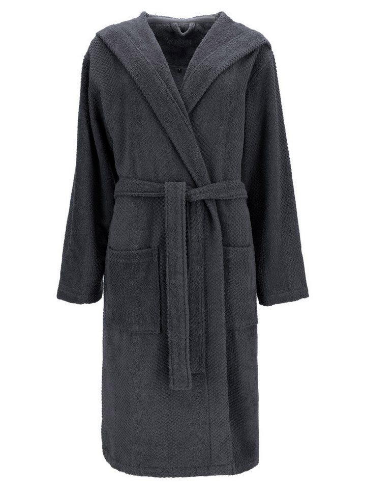 Vossen Unisex-Bademantel Unisex Bademantel mit Kapuze Samu, 100% Baumwolle von Vossen
