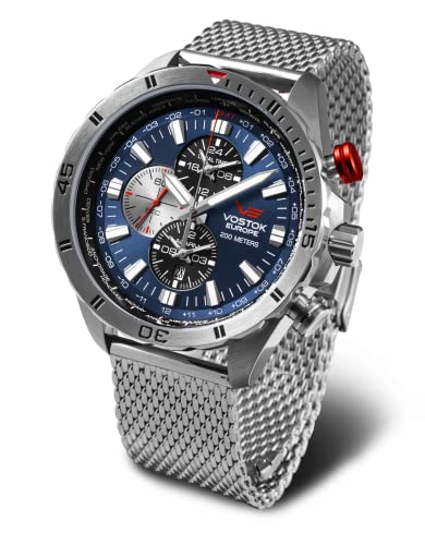 Vostok Europe Herrenuhr Almaz Space Station Blau mit Stahlband YM26-320A652-B von Vostok Europe