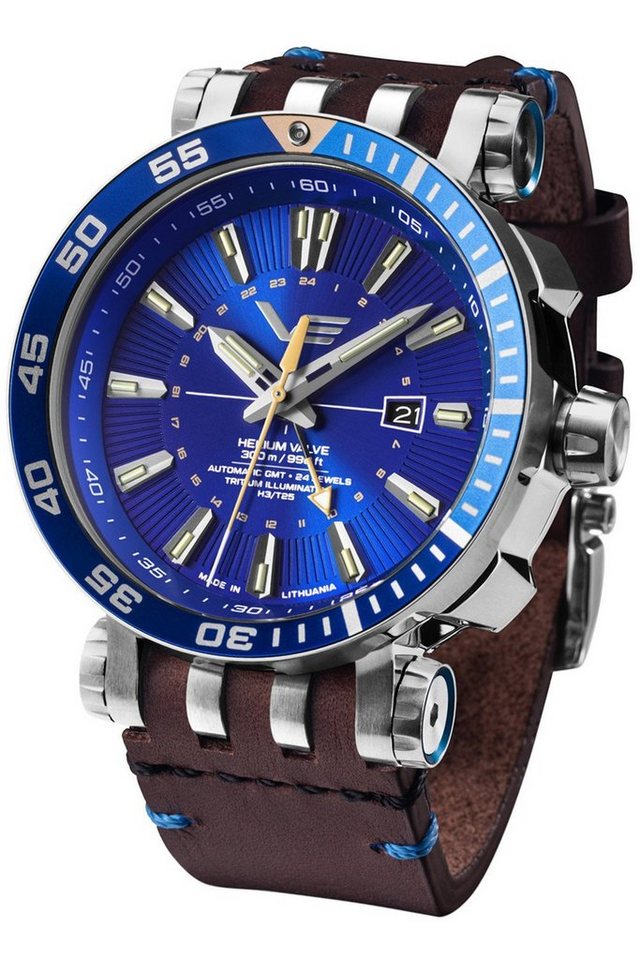 Vostok Europe Automatikuhr Automatik GMT Energia Rocket Blau 2 Bänder von Vostok Europe