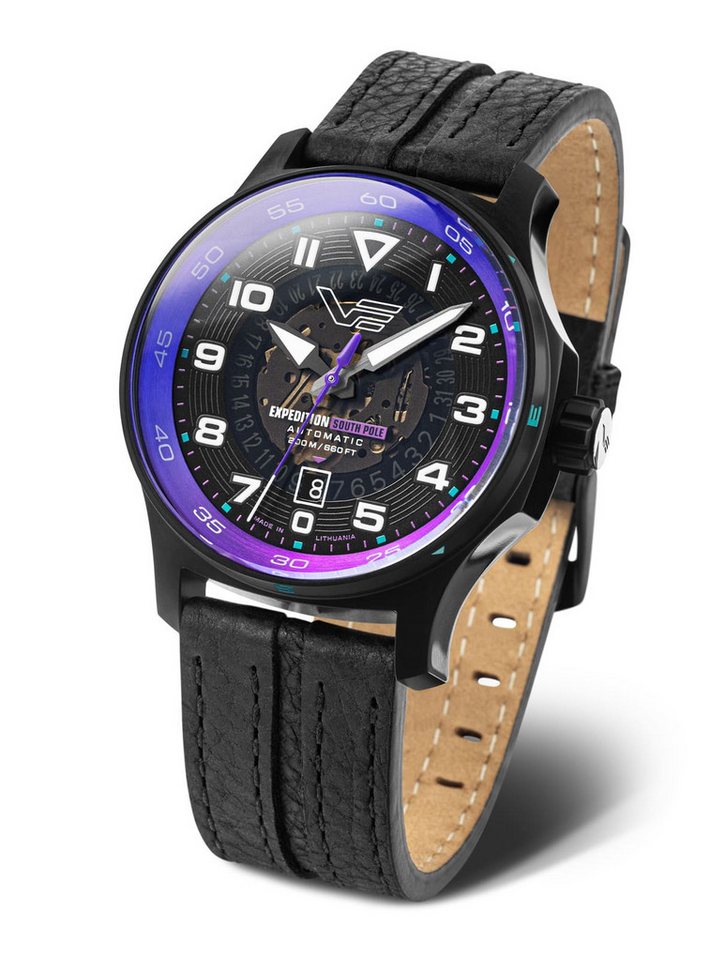 Vostok Europe Automatikuhr Expedition South Pole 592C760, 43 mm, schwarzes Lederband, Automatikwerk, robustes Design, wasserdicht 20 ATM von Vostok Europe