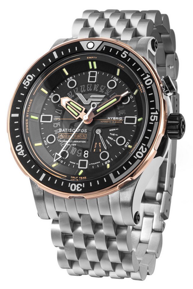 Vostok Europe Automatikuhr Hybrid Batiscafos Stahl/Schwarz von Vostok Europe
