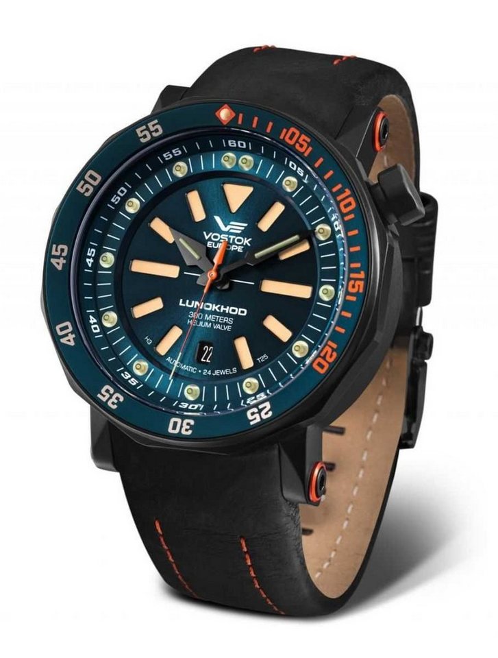 Vostok Europe Automatikuhr Lunokhod 2 XXL Herrenuhr 620C633-L Lederband 49 mm, mit Heliumventil von Vostok Europe