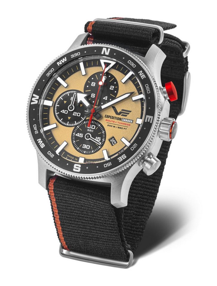 Vostok Europe Chronograph Expedition Sahara 598A753 – Herrenuhr, 48 mm, robustes Design, & sportlicher Look von Vostok Europe