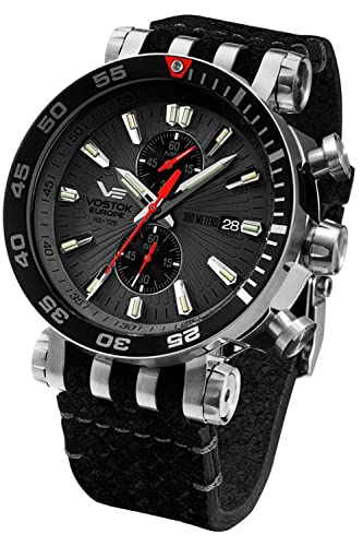Vostok Europe Herrenuhr Chronograph Energia Rocket Schwarz/Anthrazit VK61-575A588 von Vostok Europe