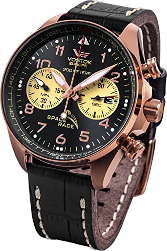 Vostok Europe Herren Analog Quarz Uhr mit Leder Armband 6S21-325B668, Schwarz Vostok Europe Herren Analog Quarz Uhr mit Leder Armband 6S21-325B668, Schwarz von Vostok Europe