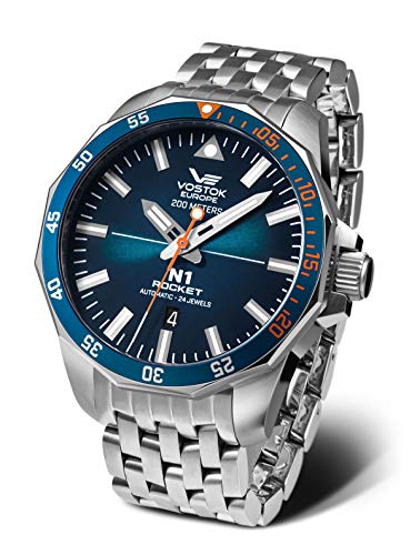 Vostok Europe Herren-Automatikuhr Rocket N-1 Stahl/Blau NH35A-225A615B von Vostok Europe