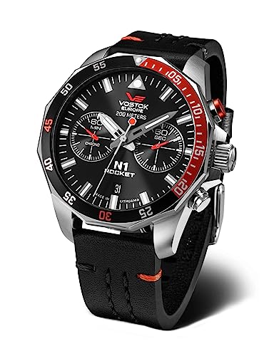 Vostok Europe Herrenuhr Chronograph Rocket N1 Schwarz/Rot 6S21-225A707-LBBLK von Vostok Europe