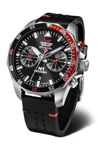 Vostok Europe Herrenuhr Chronograph Rocket N1 Schwarz/Rot 6S21-225A707-LBBLK von Vostok Europe