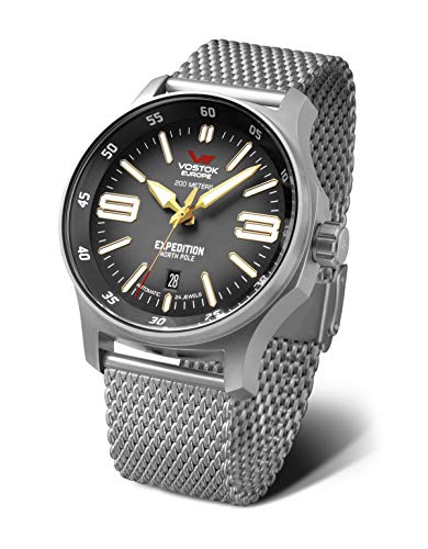 Vostok Europe Herrenuhr mit Edelstahl Mesh Armband Expedition North Pole Automatik Datum 592A555-B von Vostok Europe