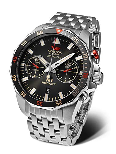 Vostok Europe Herrenuhr mit Edelstahlband N1 Rocket Chronograph Miyota 6S21 20 ATM Datum 225A618-B von Vostok Europe