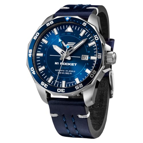 Vostok Europe Herren-Automatikuhr GMT Rocket N1 Dunkelblau NH34-225A712-LBBLAU von Vostok Europe