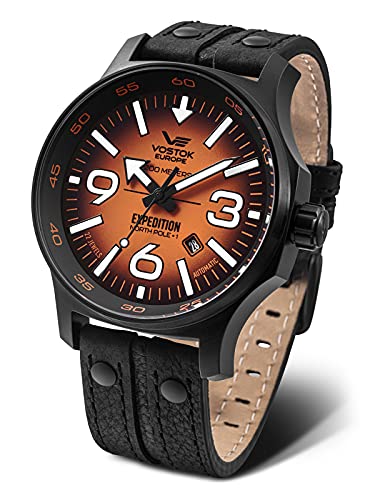 Vostok Europe Herrenuhr Automatik Expedition Nordpol 1 Schwarz/Orange YN55-595C640 von Vostok Europe