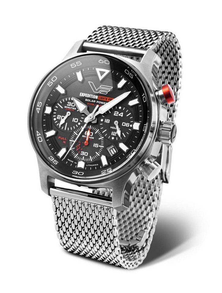 Vostok Europe Solaruhr Expedition South Pole Chronograph – Herrenuhr, 43 mm, Milanaiseband 592A761B von Vostok Europe