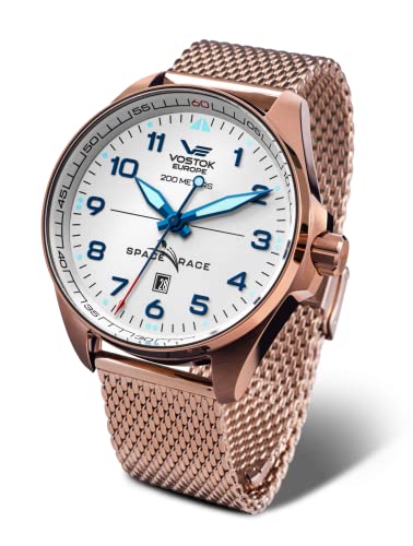 Vostok Europe Space Race Herrenuhr Automatik mit Milanaiseband 20 ATM Datum 325B664-B von Vostok Europe
