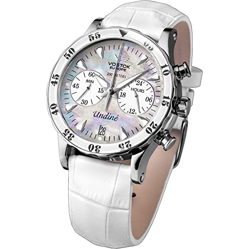 Vostok Europe Undine Damen-Armbanduhr Analog Quarz Leder Weiß VK64-515A671 von Vostok Europe