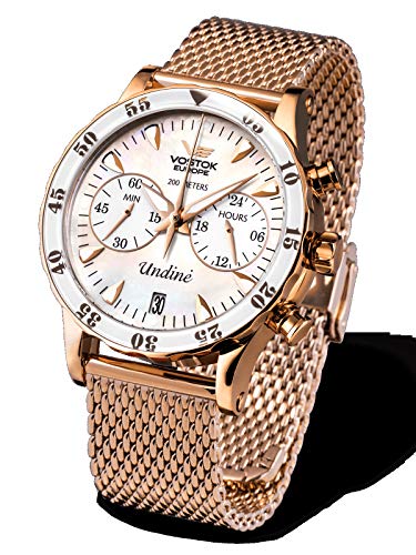 Vostok Europe Undine Damenuhr mit 2 Ersatzbändern Ladies Chronograph Datum 20 ATM 515B528-B von Vostok Europe