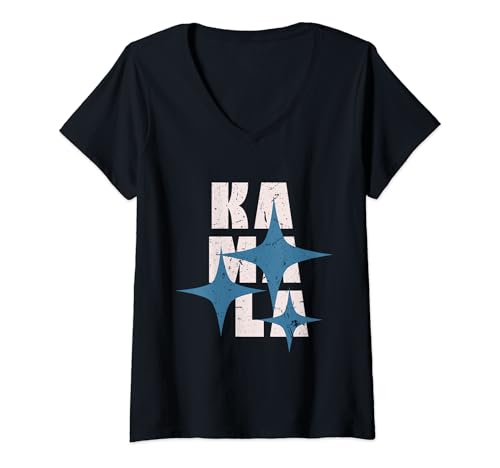 Damen Kamala Harris 2024 Präsidentschaftswahl Amerikanische Flagge Kamala T-Shirt mit V-Ausschnitt Damen Kamala Harris 2024 Präsidentschaftswahl Amerikanische Flagge Kamala T-Shirt mit V-Ausschnitt von Vote Kamala American Presidential Election 2024