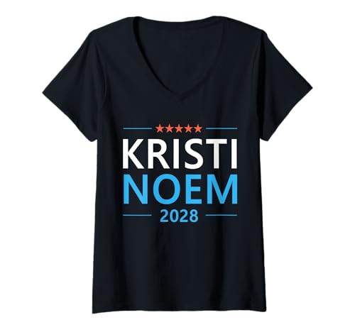 Damen Kristi Noem 2028 für Präsident Republican Patriotic T-Shirt mit V-Ausschnitt von Vote for Kristi Noem 2028 Presidential Election