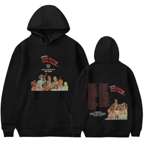 Kapuzen Zach Bryan Druckende Hoodie The Quittin Time Tour Vintage Casual Sweater Männer Und Frauen Allgemein Hip Hop Langärmelige Straßenkleidung Country Musik Fan Kleidung-Black||l von Voulkco