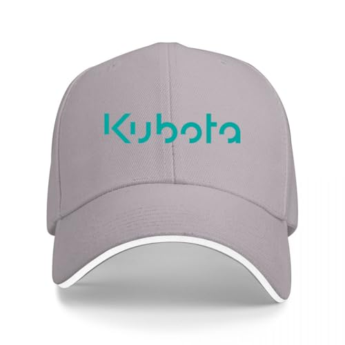 Vouttvii Baseballkappe für Kubota, schwarz, verstellbar, Sandwich-Hut für Herren, Hüte für Damen, grau, Einheitsgröße von Vouttvii