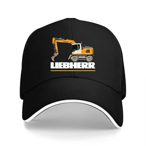 Vouttvii Baseballkappe für Liebherr, schwarz, verstellbar, Sandwich-Hut für Herren, Hüte für Damen, Schwarz , Einheitsgröße von Vouttvii