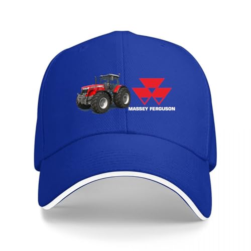 Vouttvii Baseballkappe für Massey Ferguson, schwarz, verstellbar, Sandwich-Hut für Herren, Hüte für Damen, blau, Einheitsgröße von Vouttvii