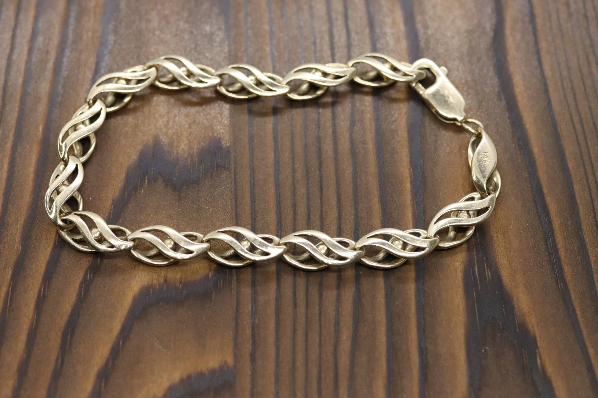 14K Schweres Specialty Link Armband. Gelbgold 16G Mit 8In Länge von VoxMarket