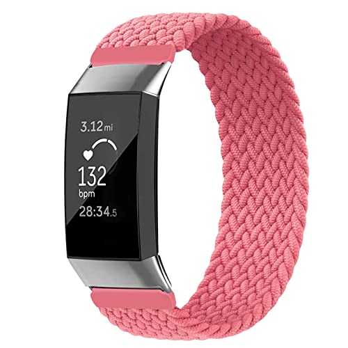 Vozehui Armband Kompatibel mit Fitbit Charge 3/Fitbit Charge 4 Armband, Elastisches Atmungsaktives Weiches Nylon Kinitting Sport Ersatzband für Charge 3/4 Sportband für Damen Herren von Vozehui