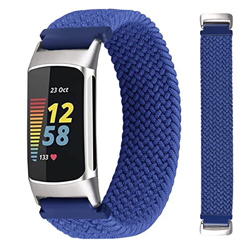 Vozehui Armband Kompatibel mit Fitbit Charge 5 Armband, Elastisches Atmungsaktives Weiches Nylon Kinitting Sport Ersatzband für Charge 5 Activity Tracker Sportband für Damen Herren von Vozehui