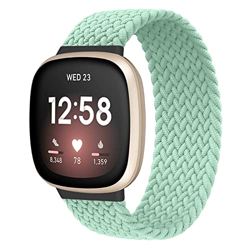 Vozehui Kompatibel mit Fitbit Sense/Versa 3 Armband, Elastisch Atmungsaktiv Weiches Nylon Strick Sport Ersatzband für Fitbit Versa 3/Sense, Damen Herren von Vozehui