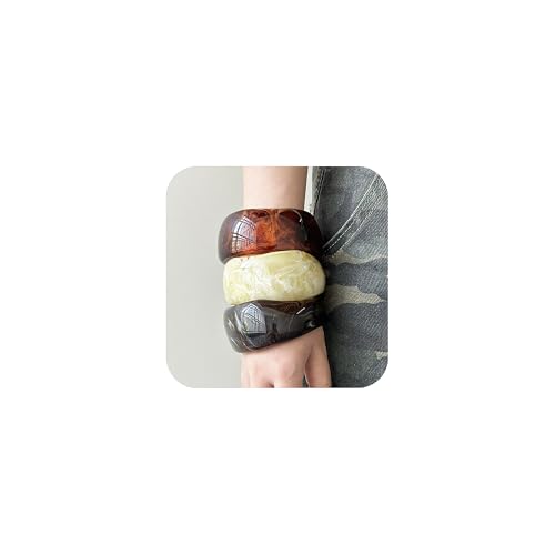 Vpanda 3 x grobe Armreifen aus Kunstharz für Damen, Strand, bunt, unregelmäßiges Acryl-Armband, breite stapelbare Armreifen, Urlaubsarmband, Medium, Harz, Kein Edelstein Vpanda 3 x grobe Armreifen aus Kunstharz für Damen, Strand, bunt, unregelmäßiges Acryl-Armband, breite stapelbare Armreifen, Urlaubsarmband, Medium, Harz, Kein Edelstein von Vpanda