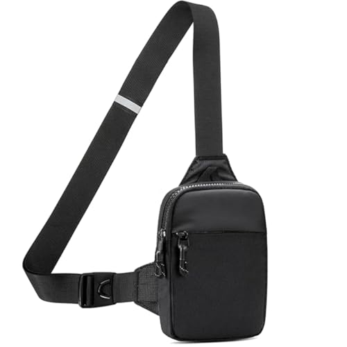 Vpoofree Mini-Schultertasche für Herren, Umhängetasche, kleine Brusttasche, lässig, trendig, wasserdicht, leicht, Handy-Crossover-Tagesrucksack, Schwarze Mini-Schultertasche für Damen und Herren, Moda Vpoofree Mini-Schultertasche für Herren, Umhängetasche, kleine Brusttasche, lässig, trendig, wasserdicht, leicht, Handy-Crossover-Tagesrucksack, Schwarze Mini-Schultertasche für Damen und Herren, Moda von Vpoofree